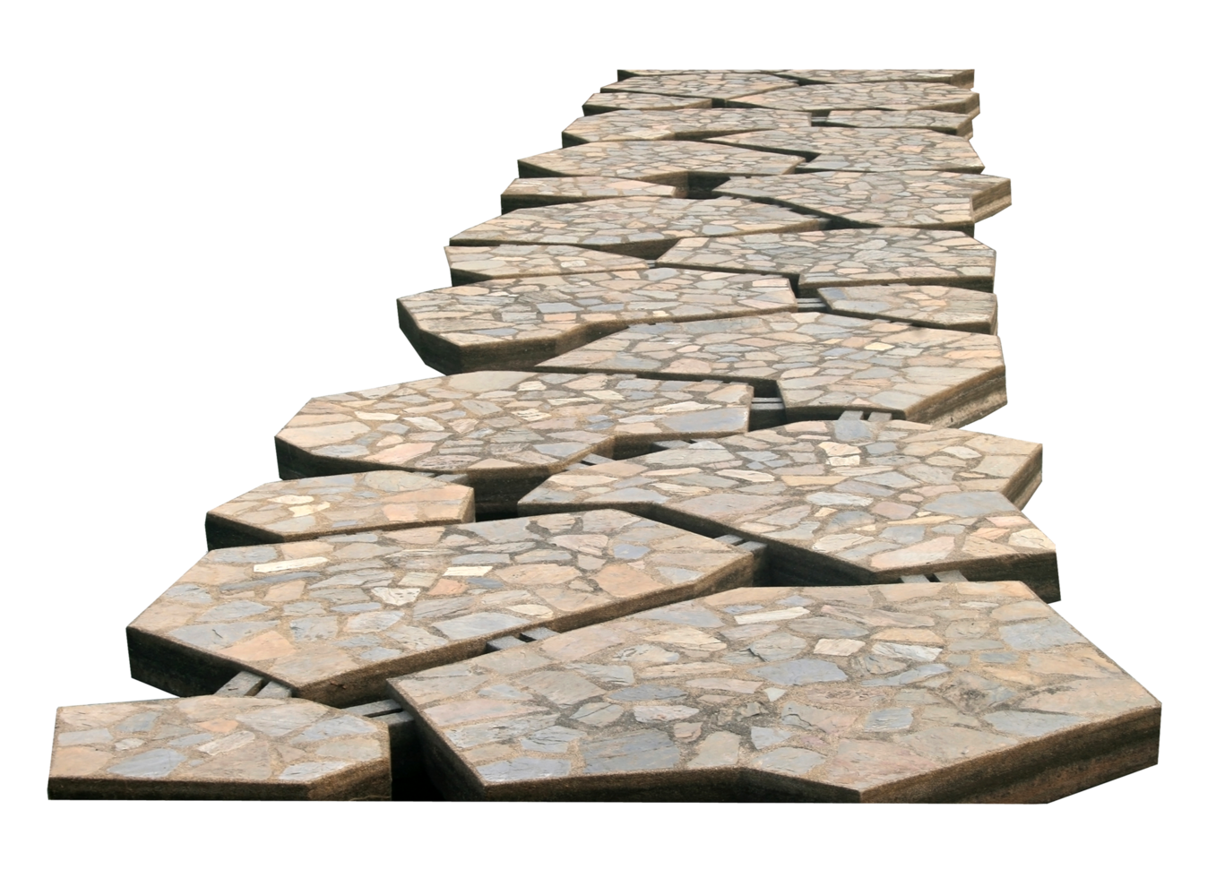 Stone paving path as part of exterior groundworks