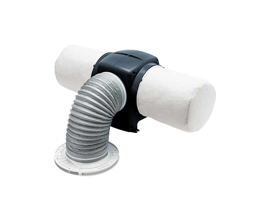 A positive input ventilation (PIV) unit with ducting