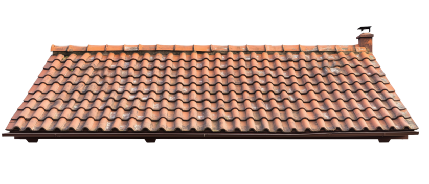 Close-up of a clay tile roof